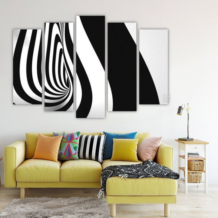 Projection of black and white stripes