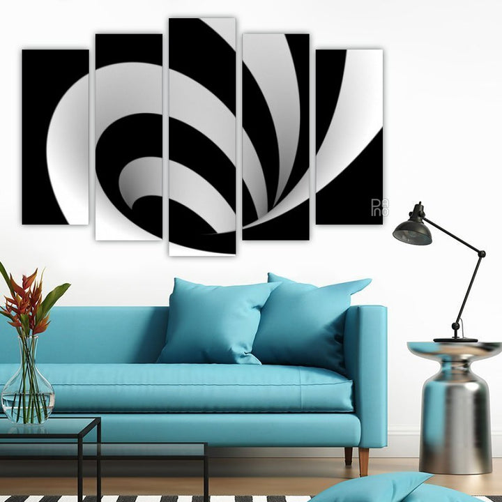 Abstract black and white spiral