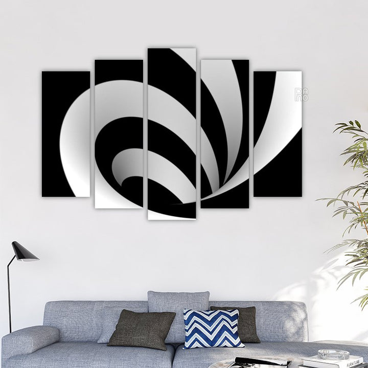 Abstract black and white spiral