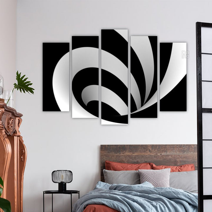 Abstract black and white spiral