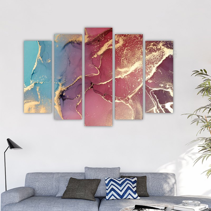 Abstract Colorful Background with Golden Elements