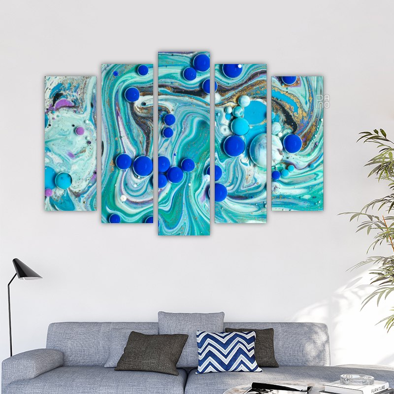 Blaue Acrylblasen