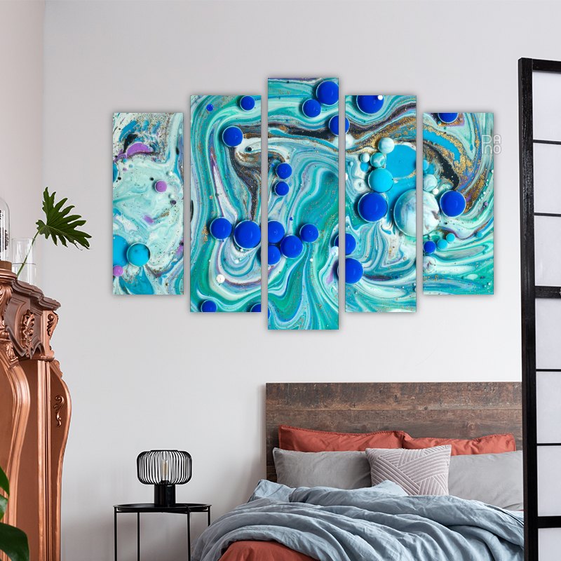 Blaue Acrylblasen