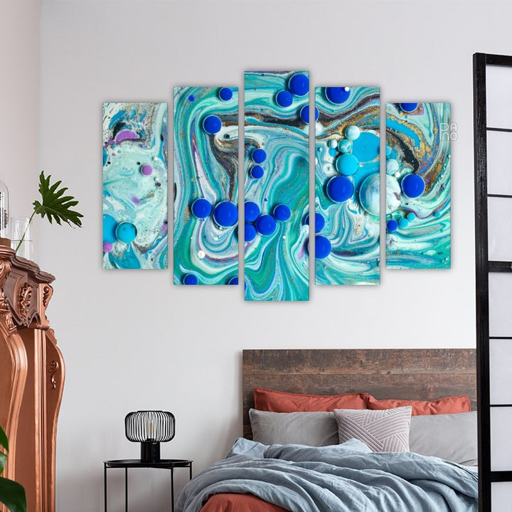 Blaue Acrylblasen