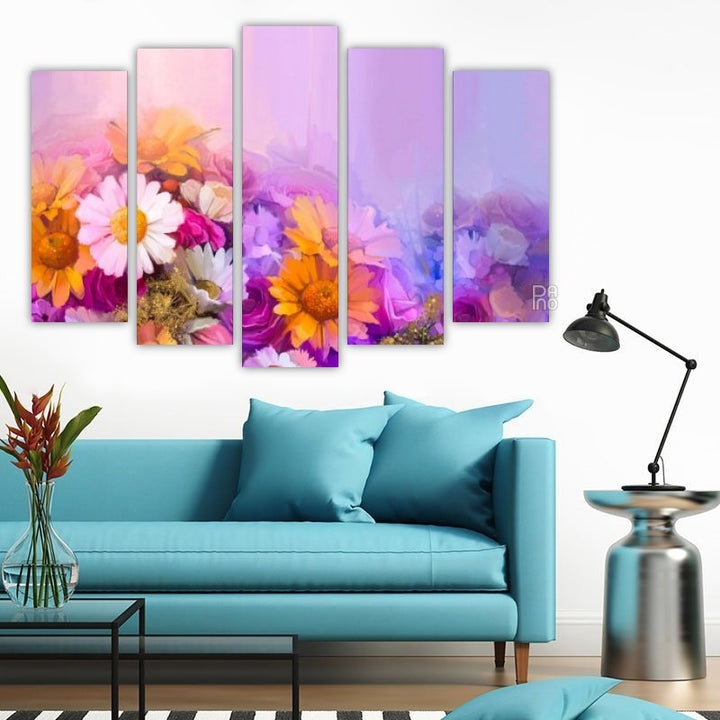 Oil painting with flowers