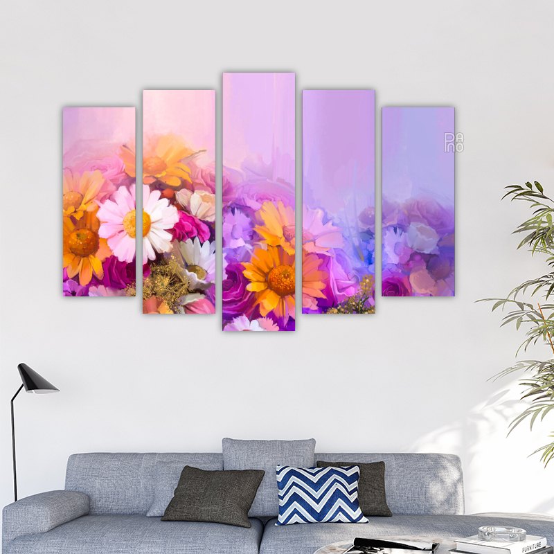 Oil painting with flowers