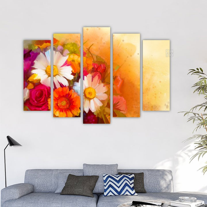 Abstract flowers with oil paints
