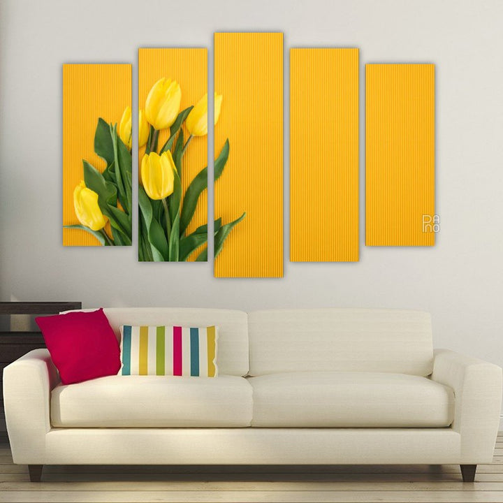 Bouquet with yellow tulips