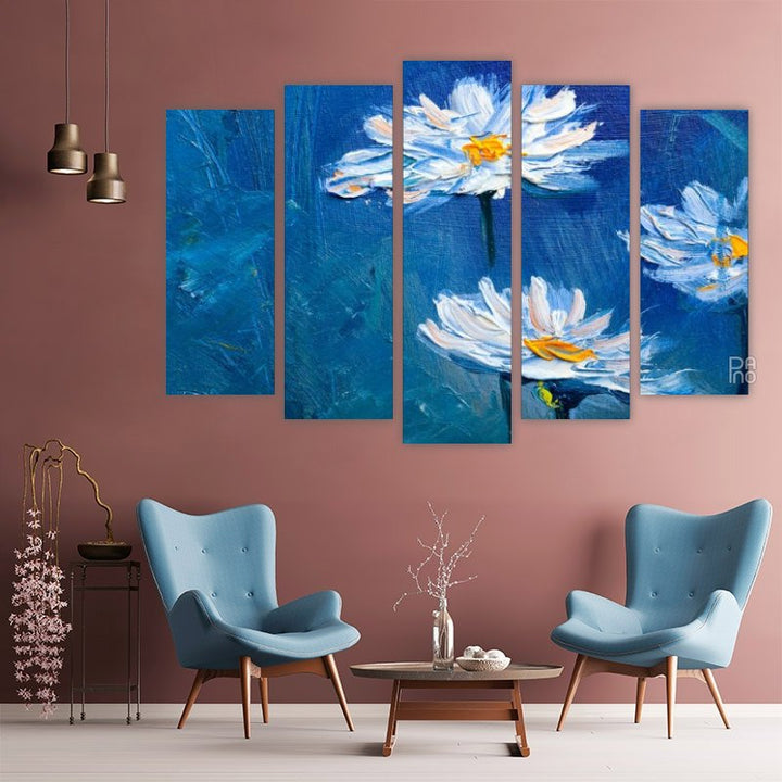 Beautiful flowers on a blue background