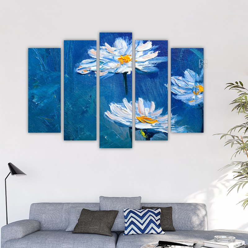 Beautiful flowers on a blue background