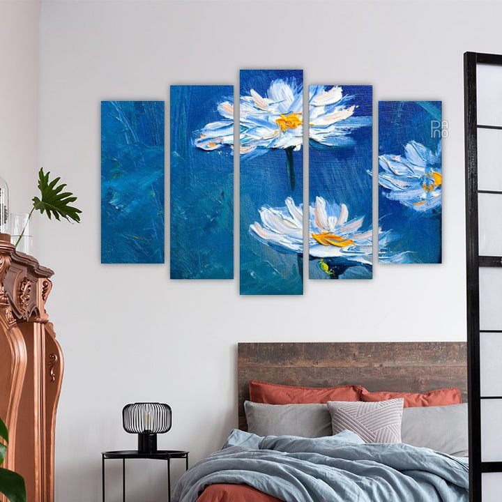Beautiful flowers on a blue background
