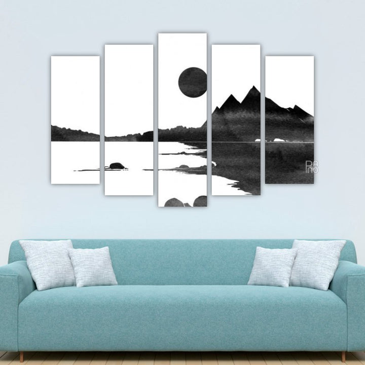 Seascape with moon