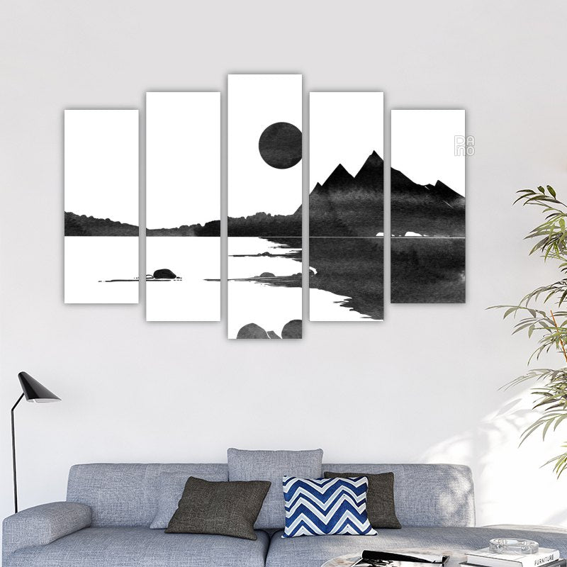 Seascape with moon