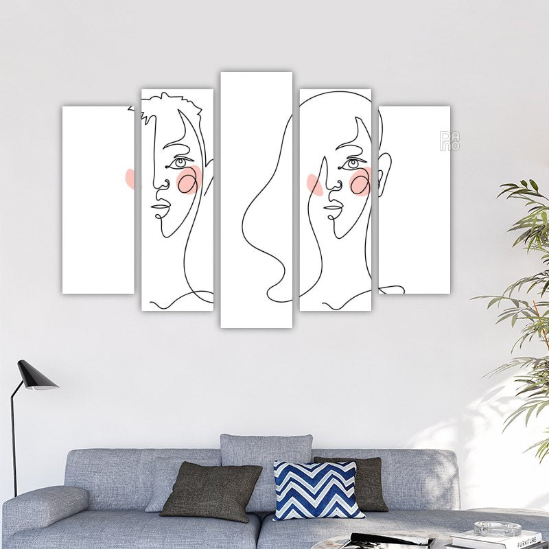 Abstract male and female portrait
