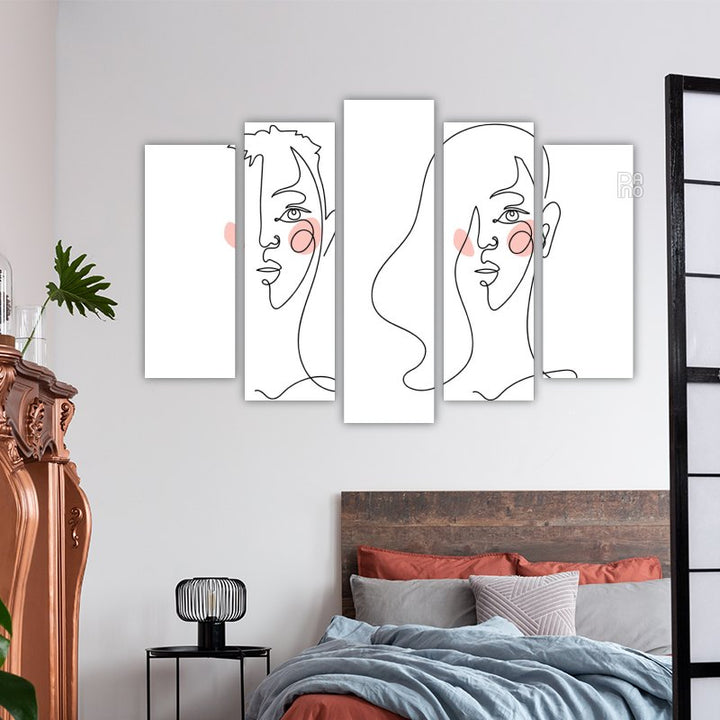 Abstract male and female portrait