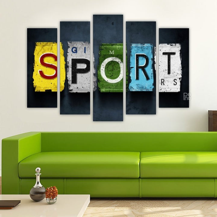 Sportska ploča za teretanu s motivima sportskih disciplina i dinamičnim stilom - zidna ukrasna ploča na čvrstoj podlozi