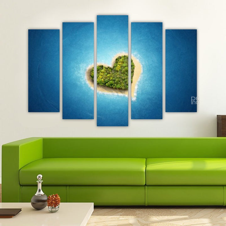 Tropical heart-shaped island