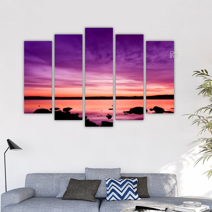Romantic sunset over the sea