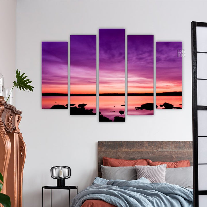 Romantic sunset over the sea