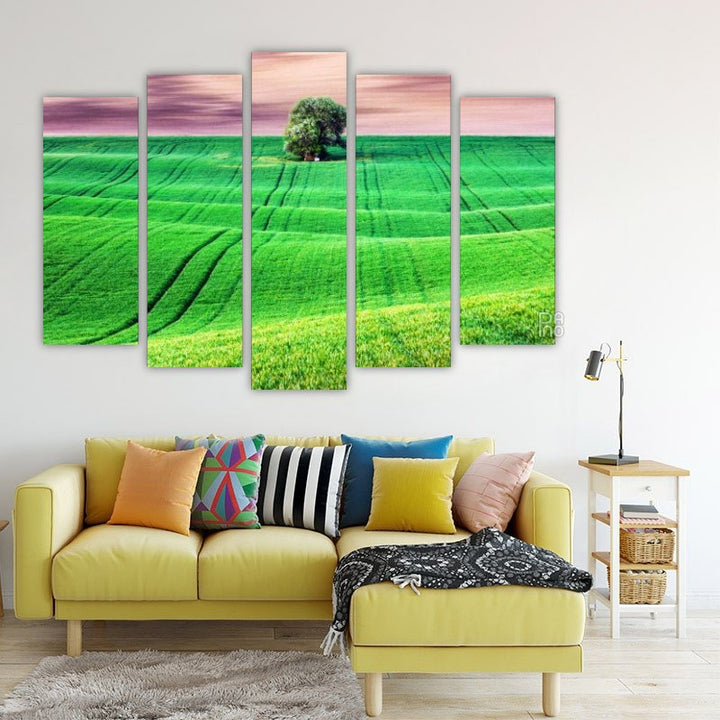Rural landscape with field and tree