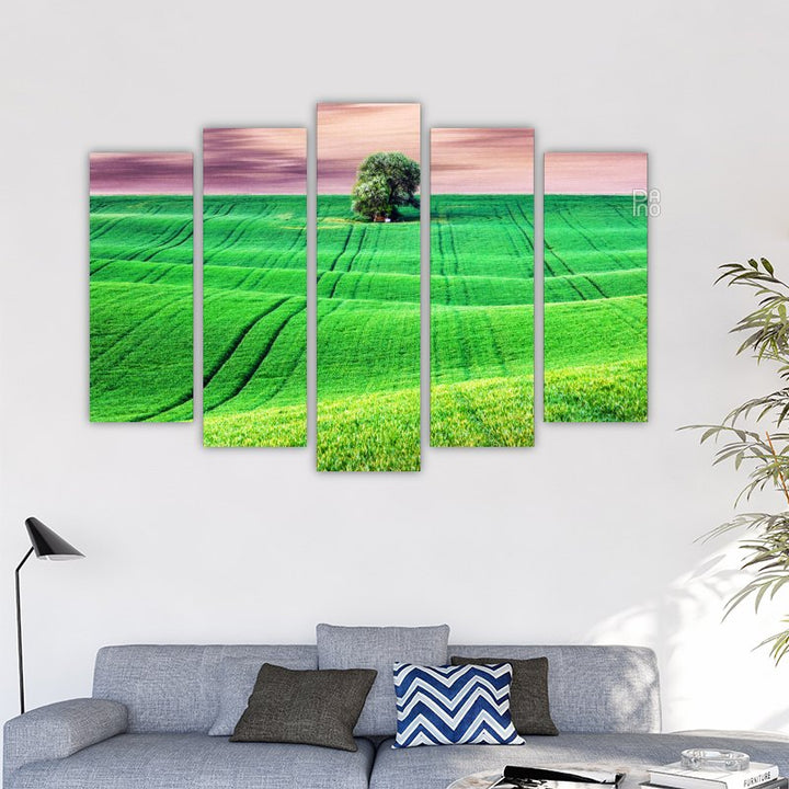 Rural landscape with field and tree