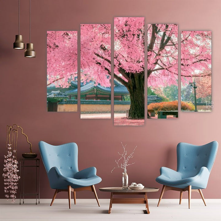 Blooming pink tree