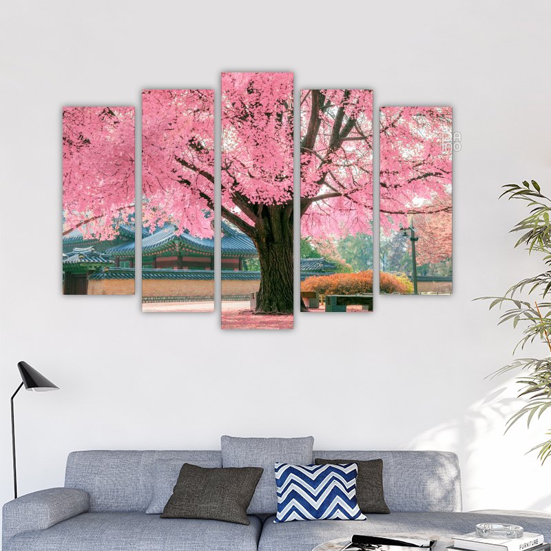 Blooming pink tree