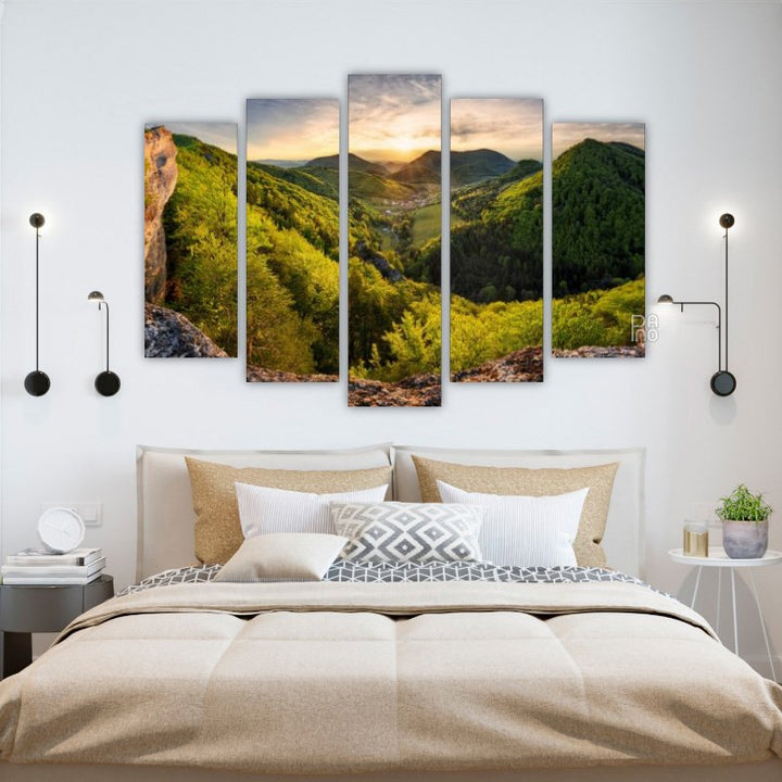 Panorama of Forest and Mountain