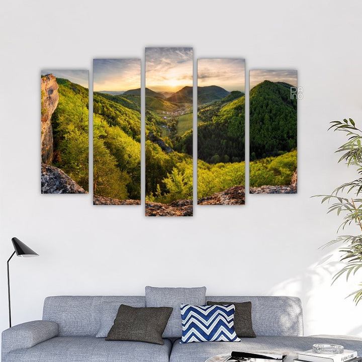 Panorama of Forest and Mountain