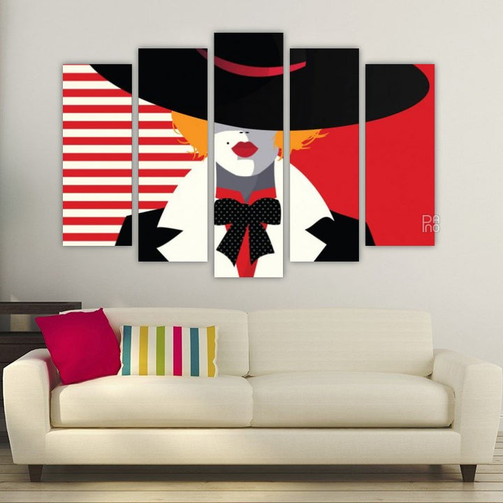 Modna ilustracija žene u pop art stilu - ukras za zid na tvrdoj podlozi