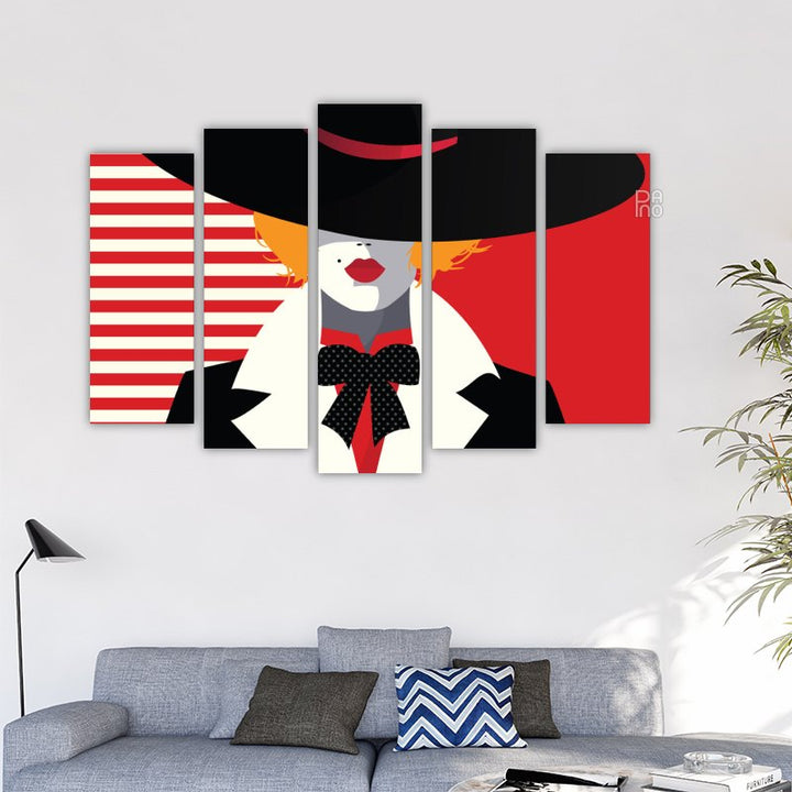 Modna ilustracija žene u pop art stilu - ukras za zid na tvrdoj podlozi