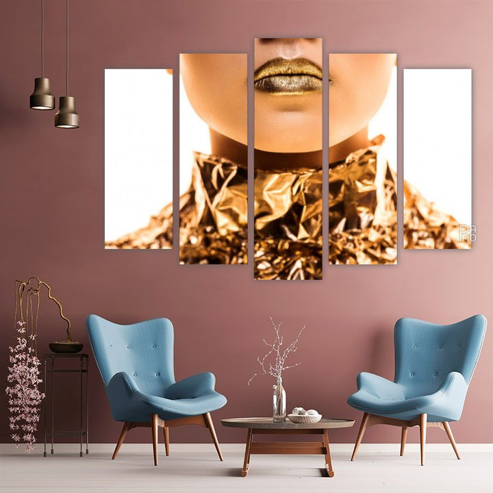 Woman with Golden Details