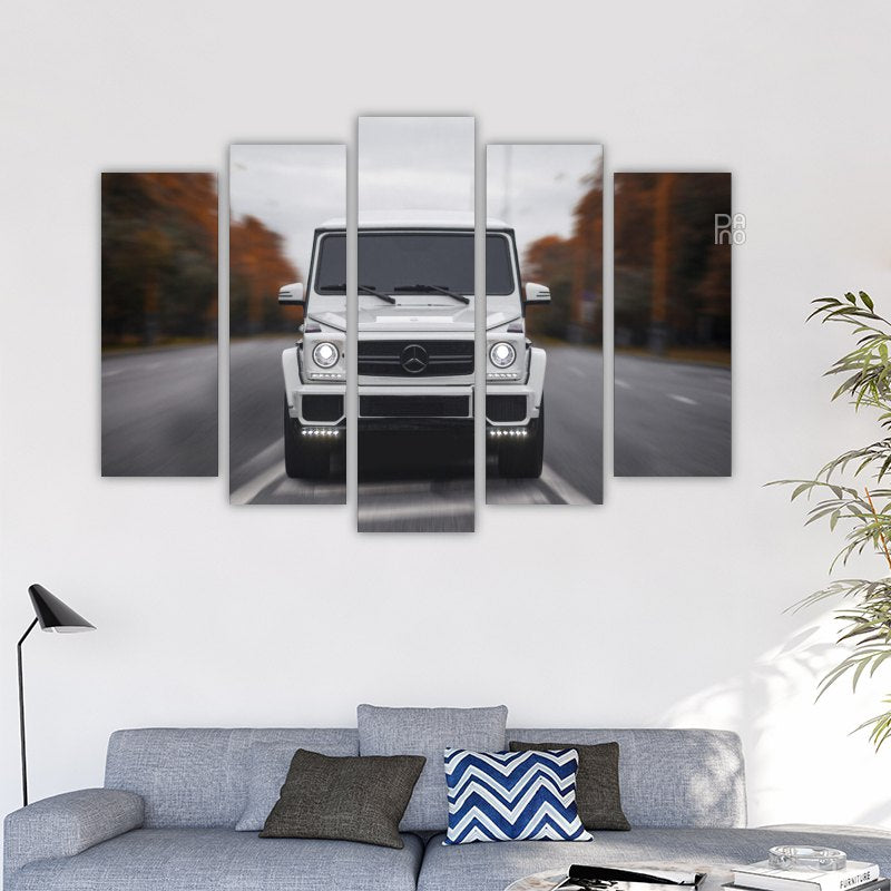White SUV on the Road
