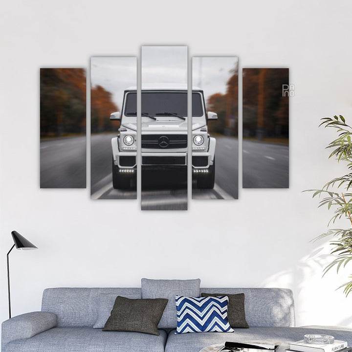 White SUV on the Road