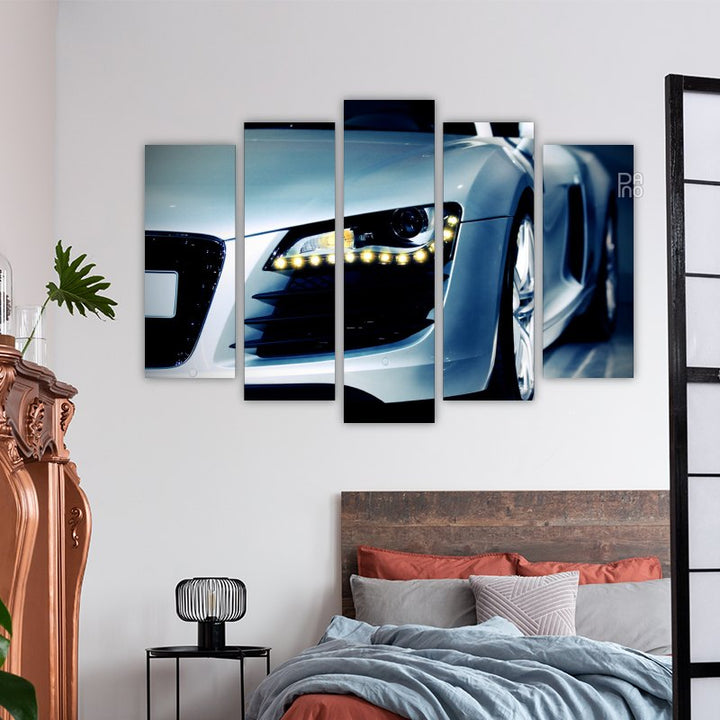 Headlight of a Luxury Sports Car