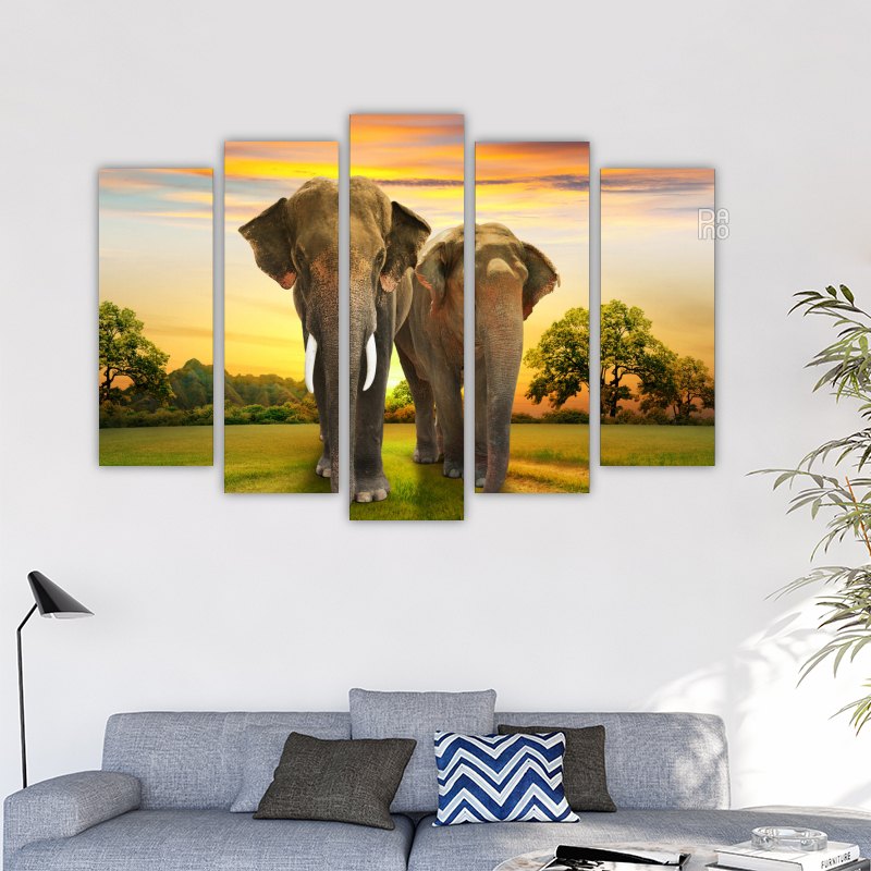 Elephants at Sunset