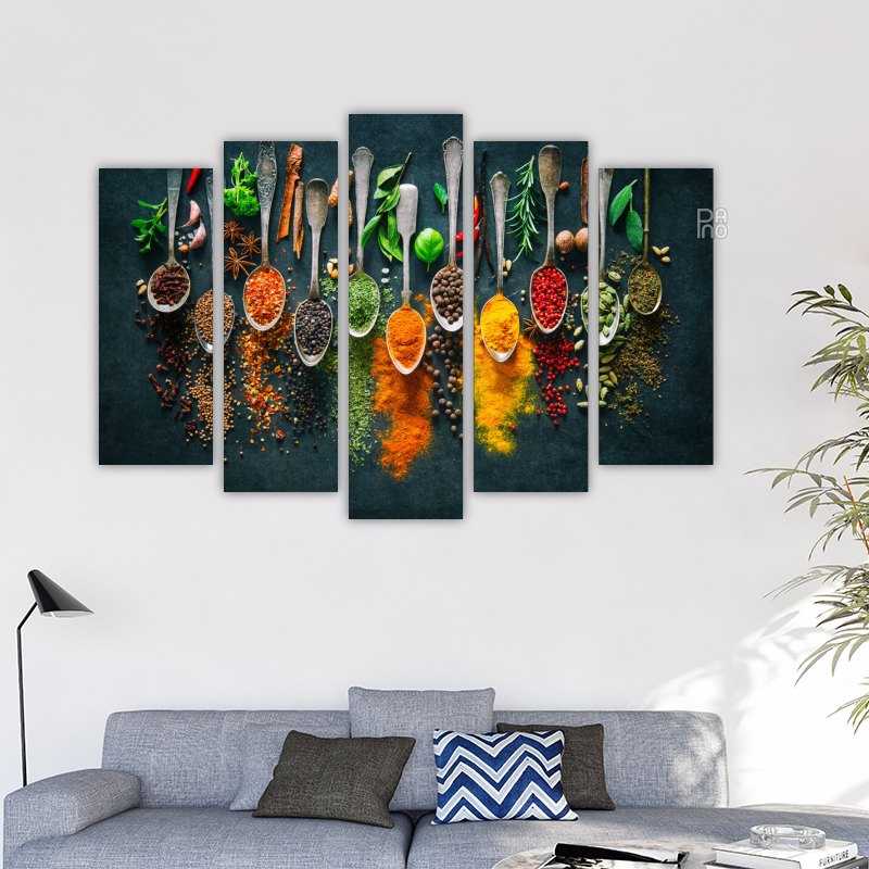 Herbs and Spices for Cooking on a Dark Background