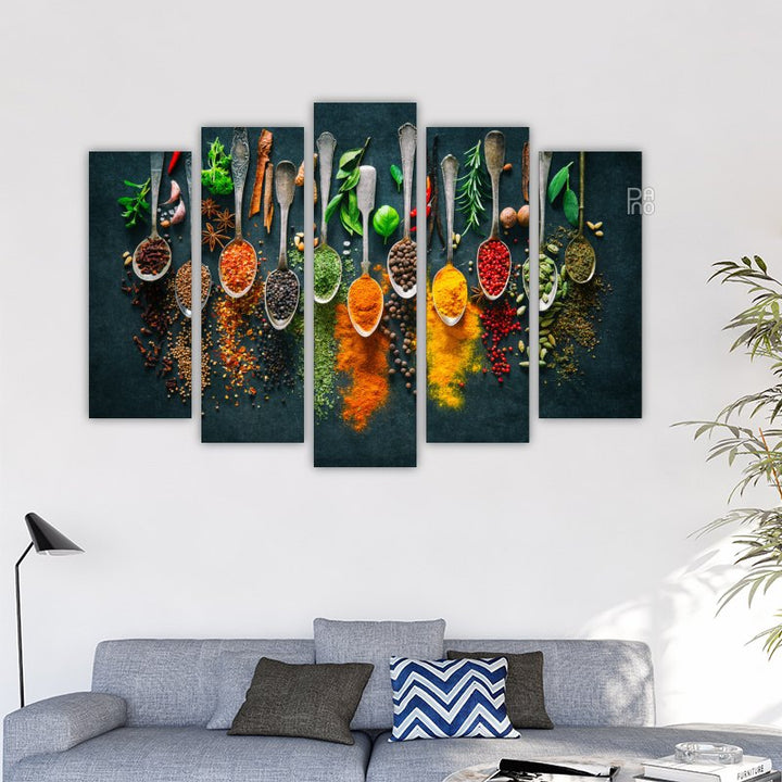 Herbs and Spices for Cooking on a Dark Background