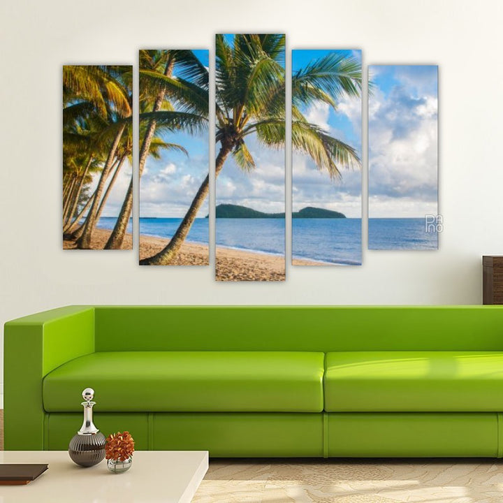 Tropical Beach with Palm Trees