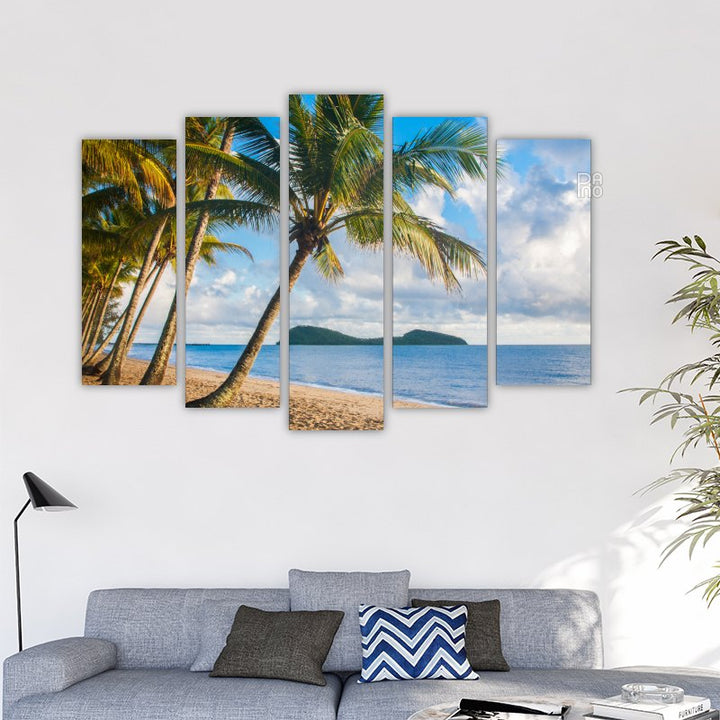Tropical Beach with Palm Trees