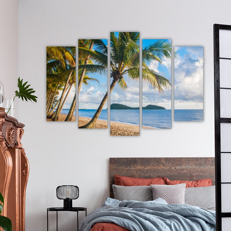 Tropical Beach with Palm Trees