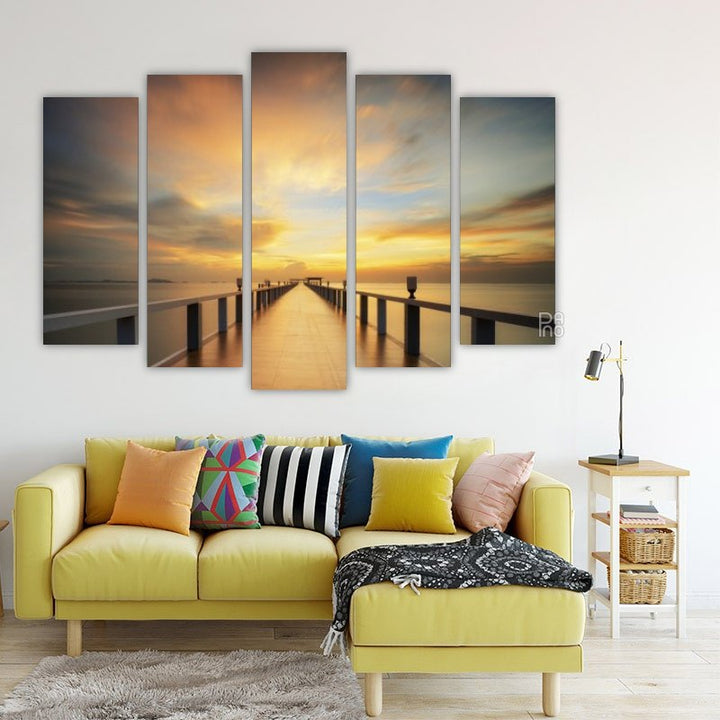 Wooden Bridge at Sunset