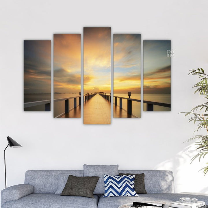 Wooden Bridge at Sunset