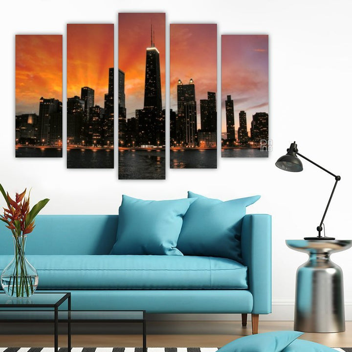 Skyscraper Silhouette at Sunset