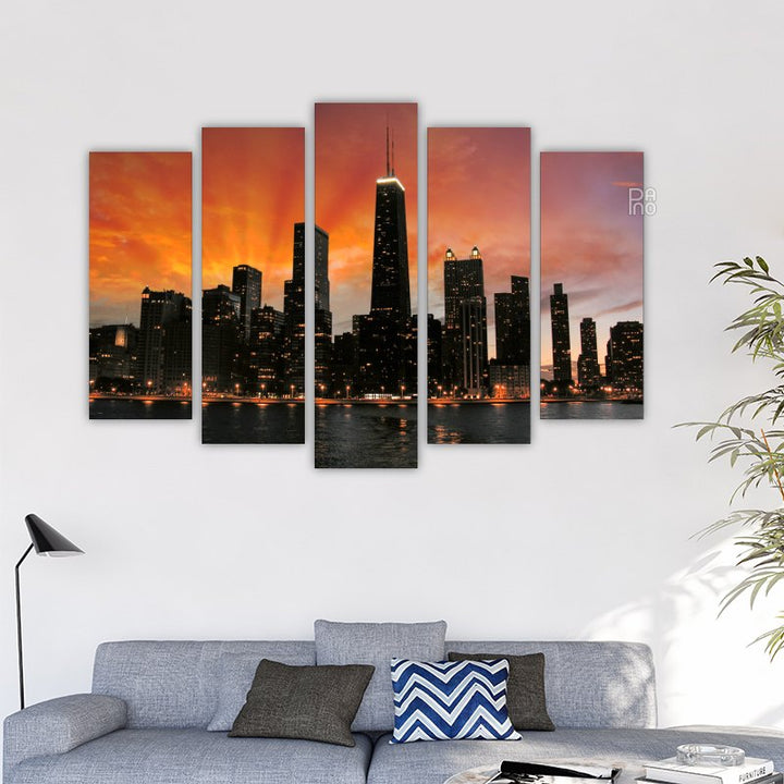 Skyscraper Silhouette at Sunset