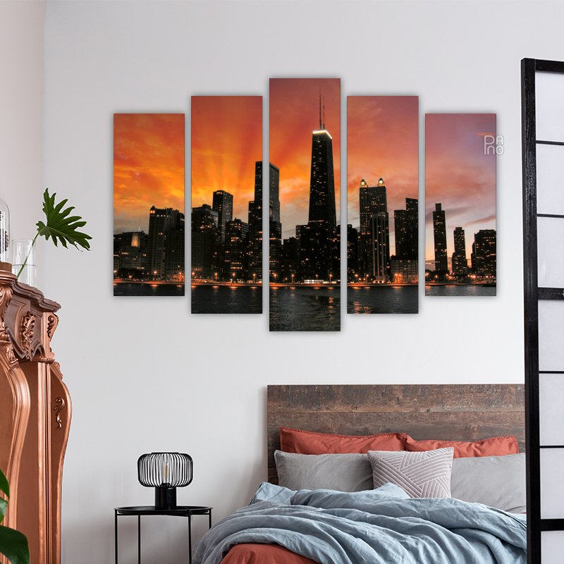 Skyscraper Silhouette at Sunset