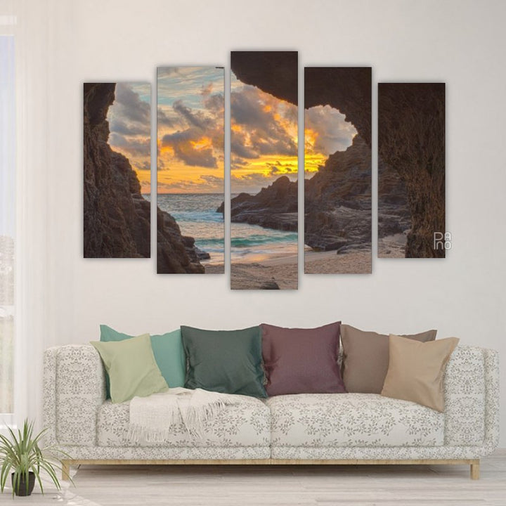 Beautiful Seaside View Among the Rocks