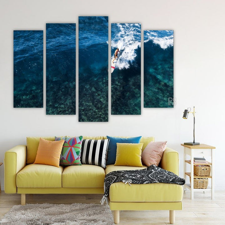 Surfer Riding a Wave Crest