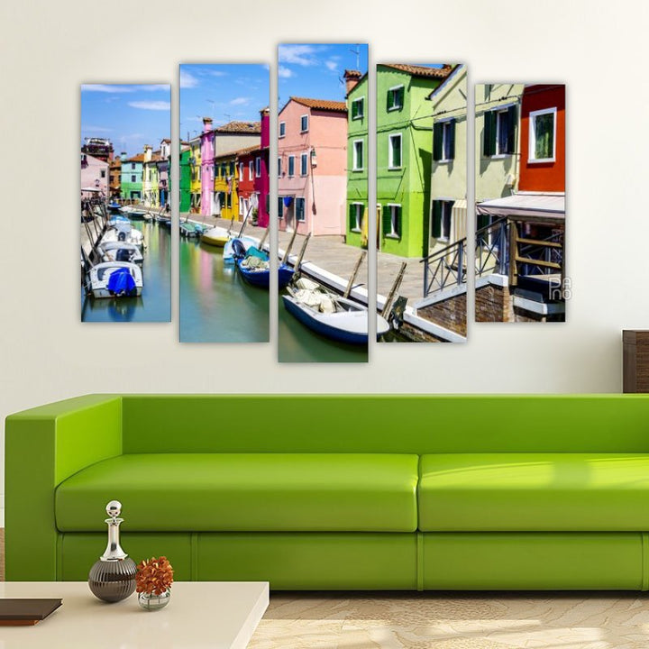 Colorful Houses by the Canal
