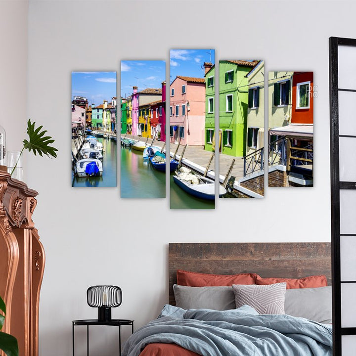 Colorful Houses by the Canal